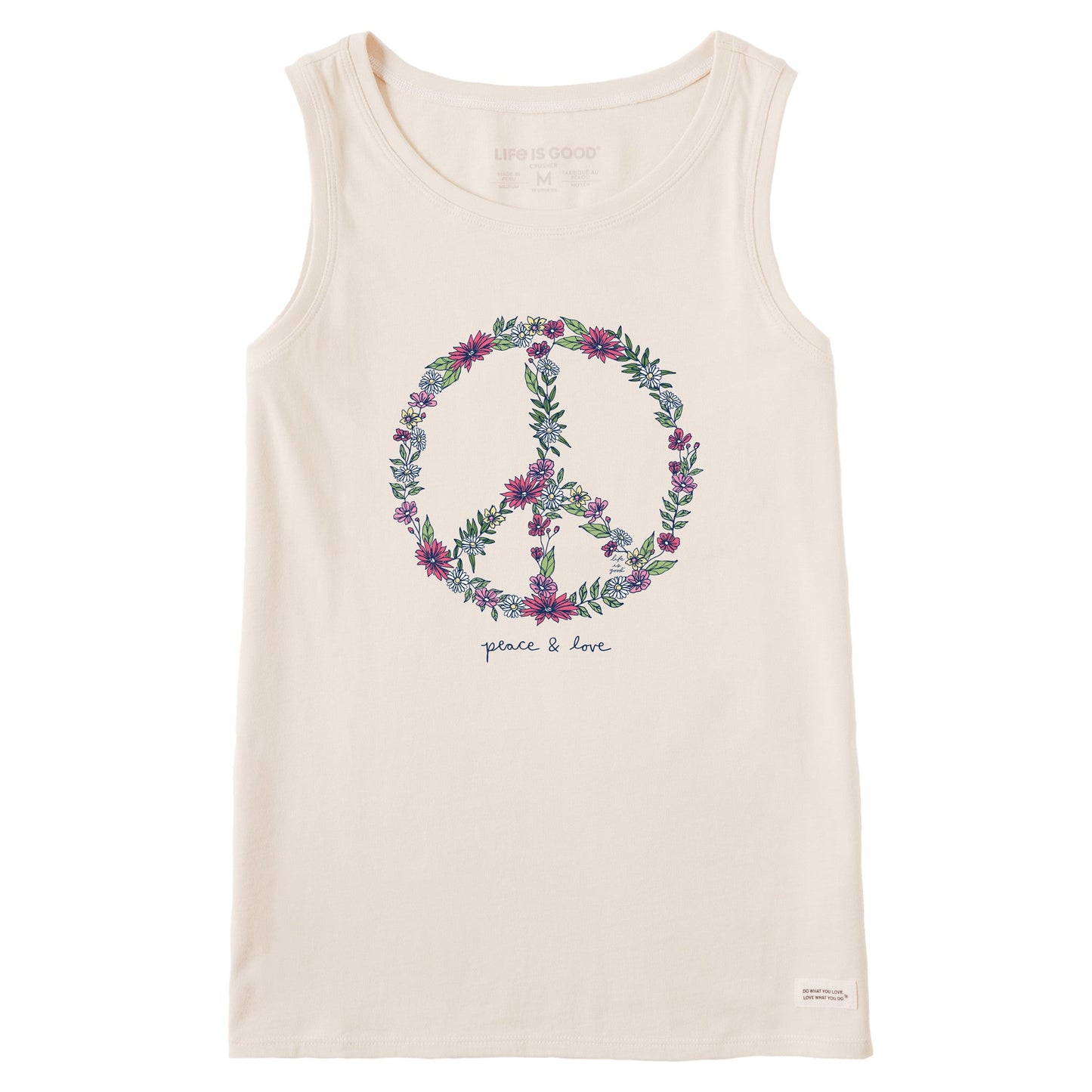 Women's Wildflower Love Peace Sign Crusher Tank