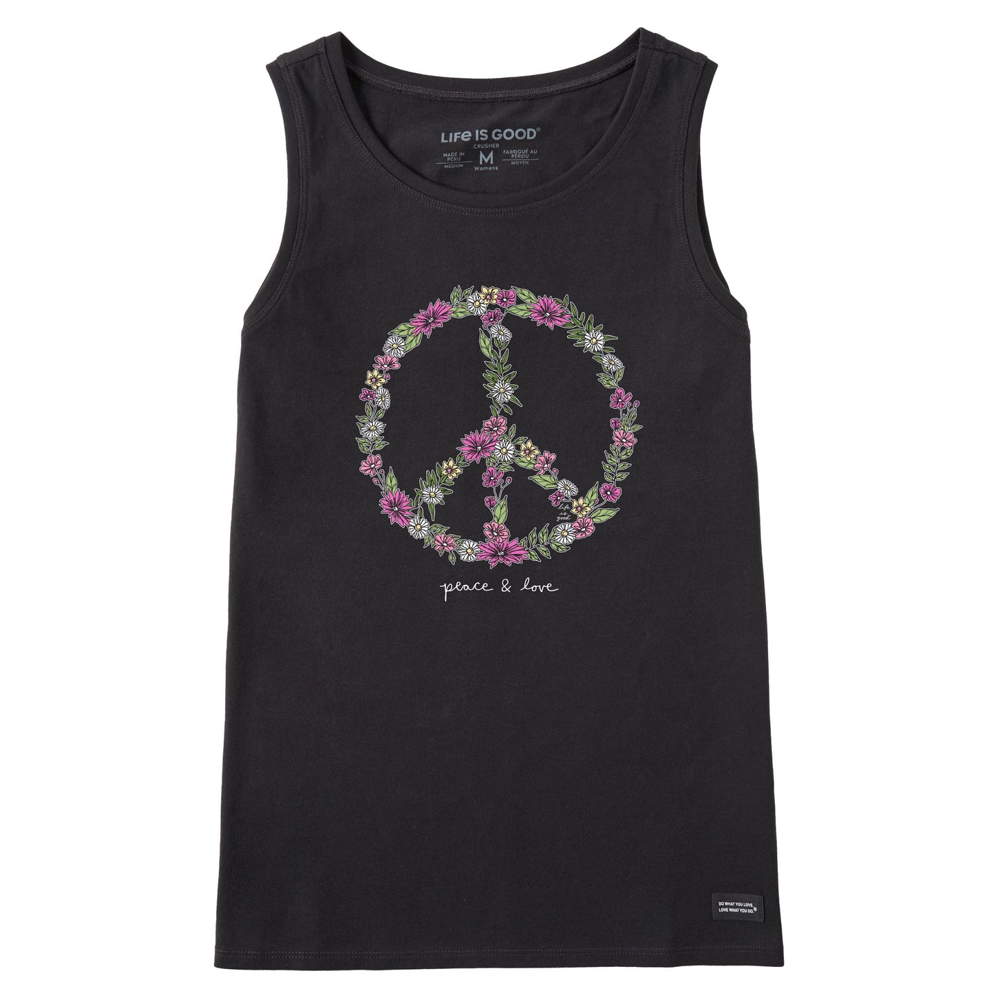 Women's Wildflower Love Peace Sign Crusher Tank