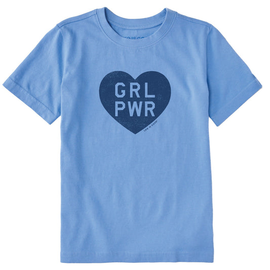 Kids Girl Power Heart Short Sleeve Crusher Tee