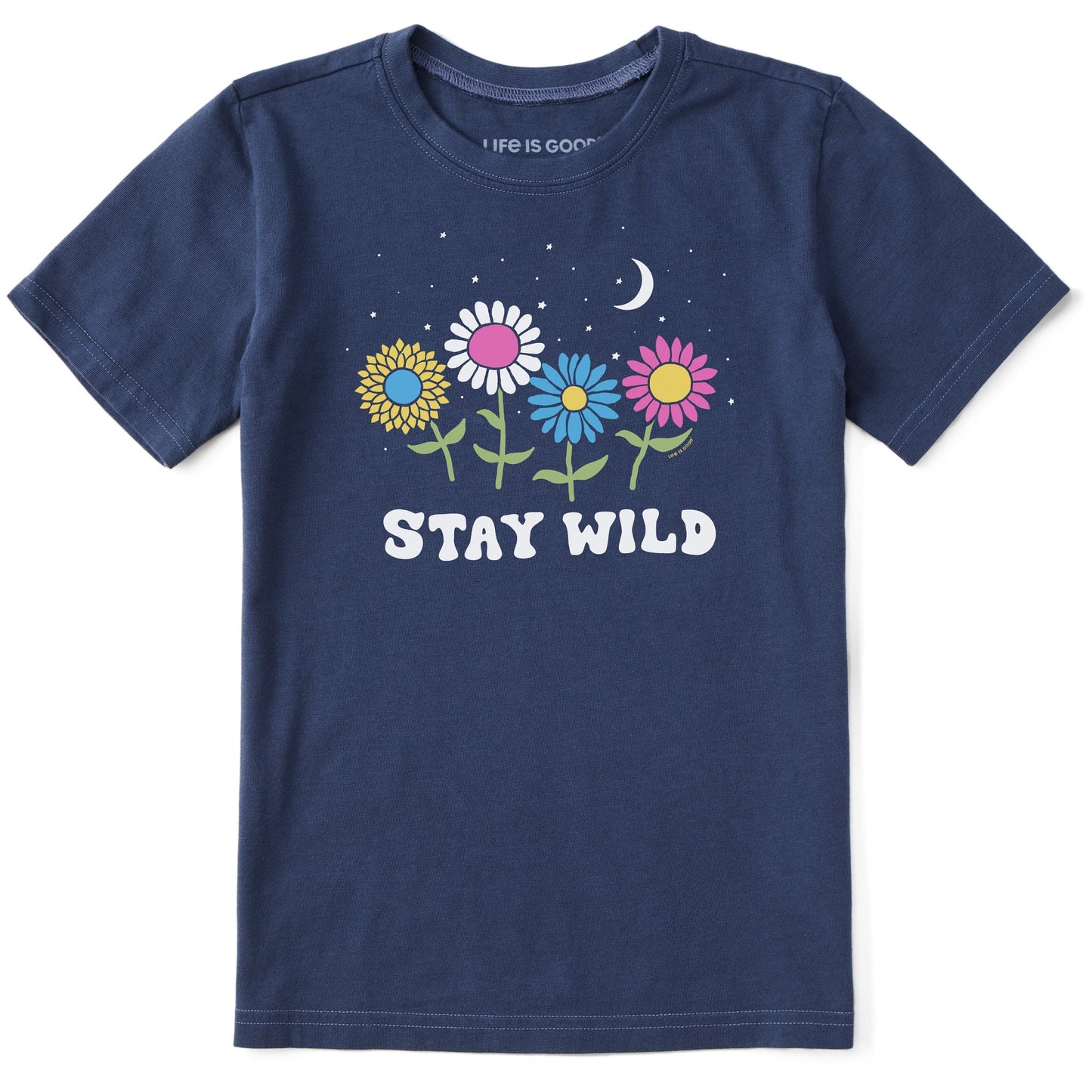 Kids Stay Wild Night Flowers Short Sleeve Crusher Tee