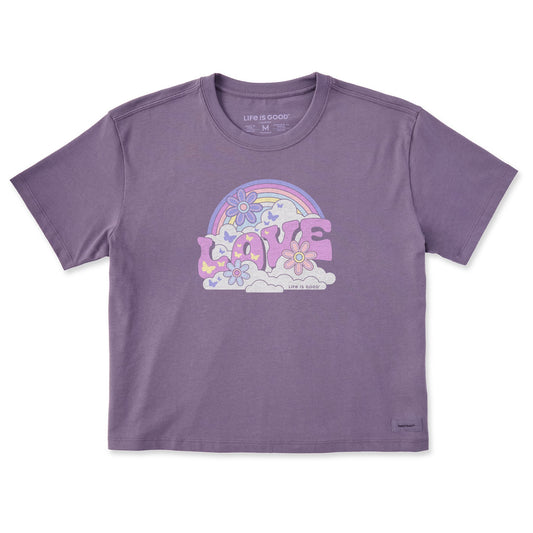 Women's Rainbow Love Short Sleeve Crusher Boxy Tee