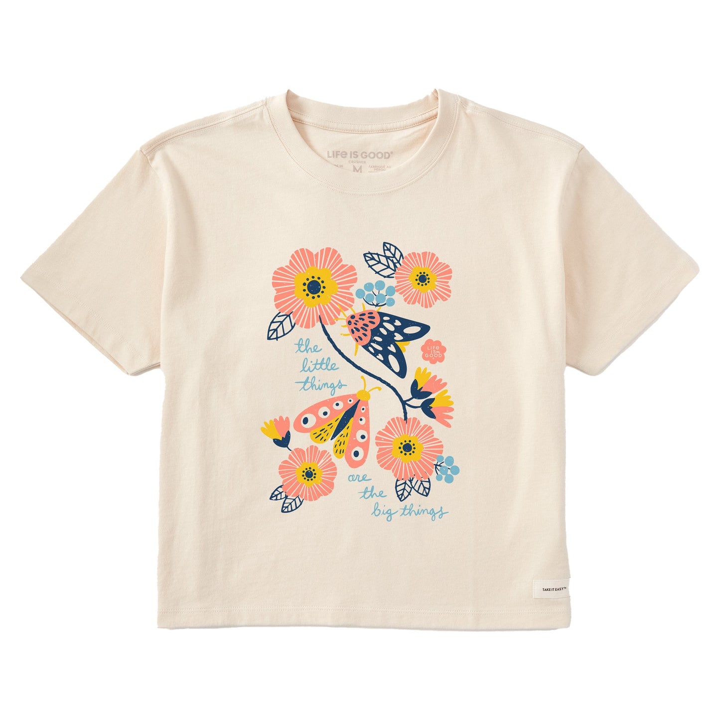 Women's The Little Things Moths Short Sleeve Crusher Boxy Tee