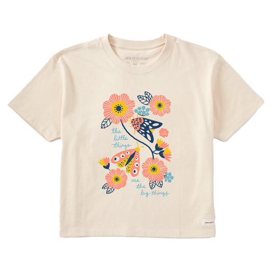 Women's The Little Things Moths Short Sleeve Crusher Boxy Tee
