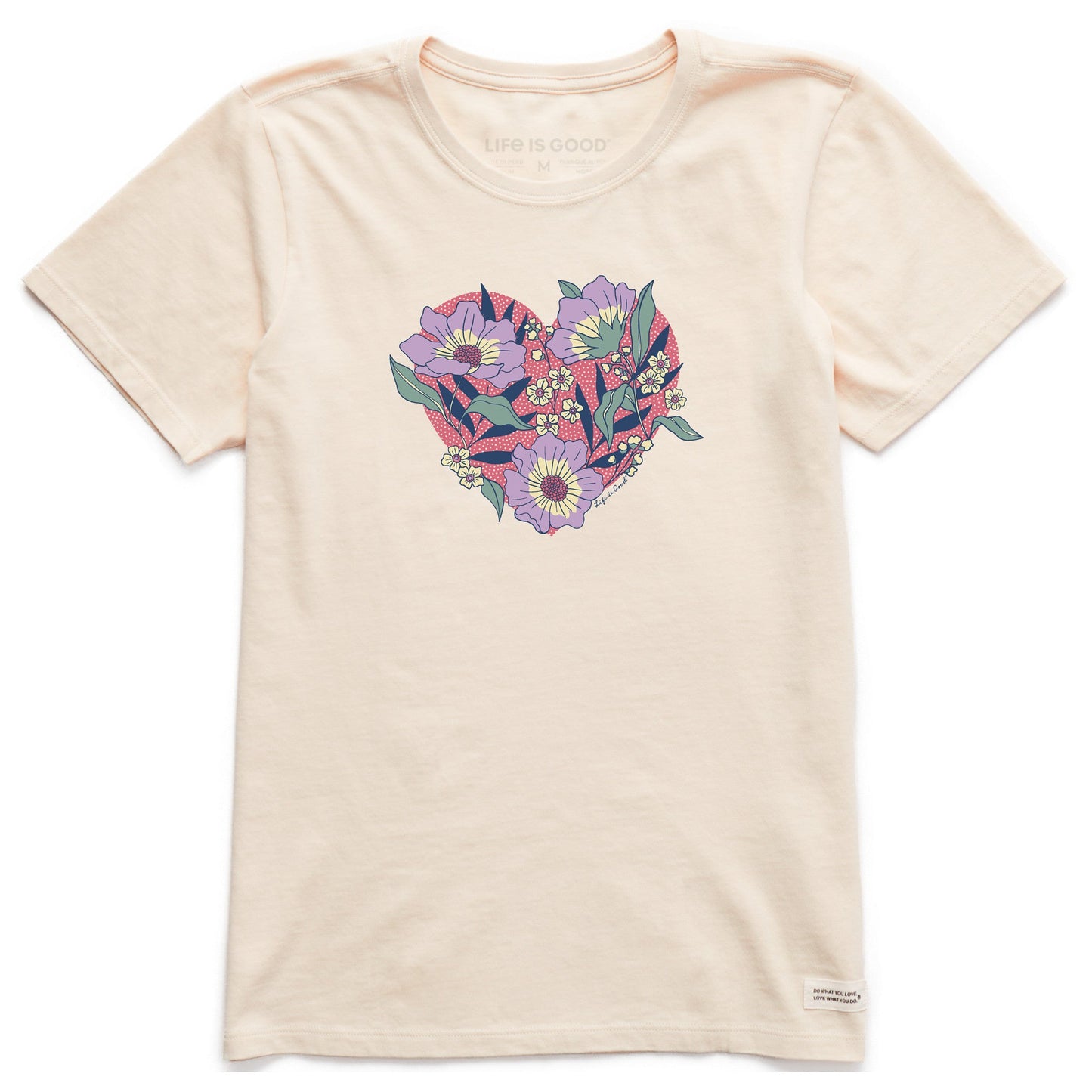 Women's Flowers in Heart Short Sleeve Crusher Tee