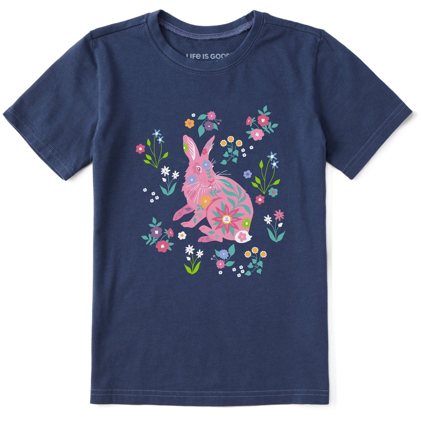 Kids Floral Bunny Short Sleeve Crusher Tee