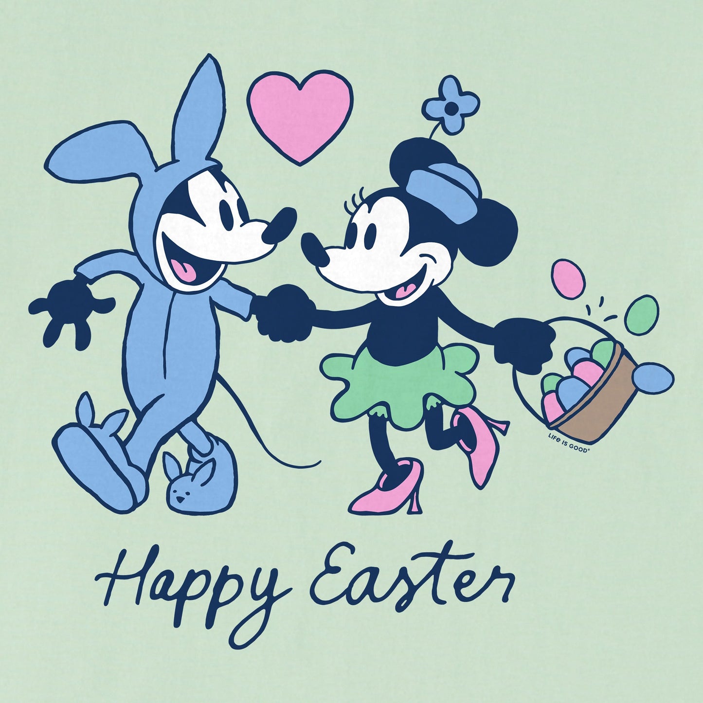 Women's Willie and Minnie Happy Easter Short Sleeve Tee