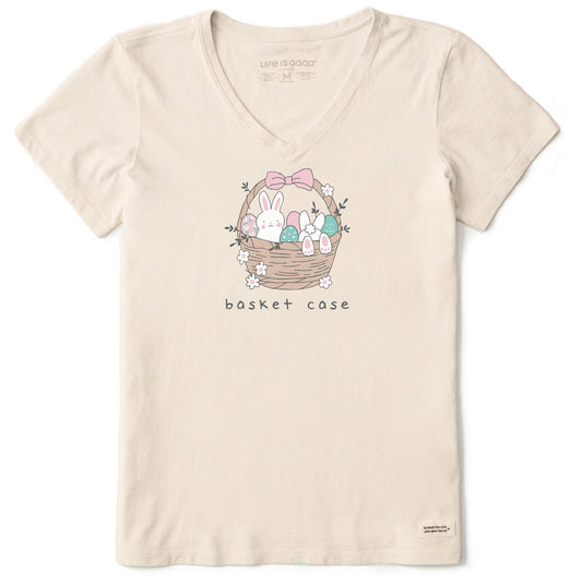 Women's Basket Case Bunnies Short Sleeve Crusher Vee