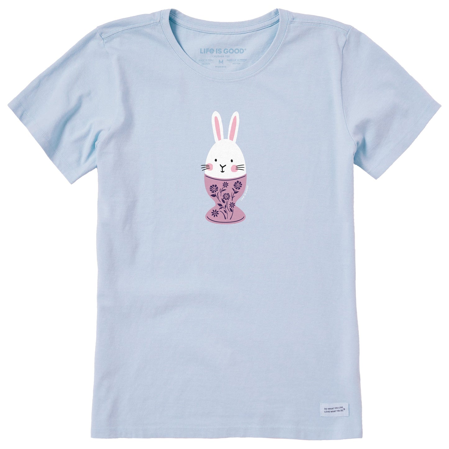 Women's Bunny Egg Cup Short Sleeve Crusher Tee