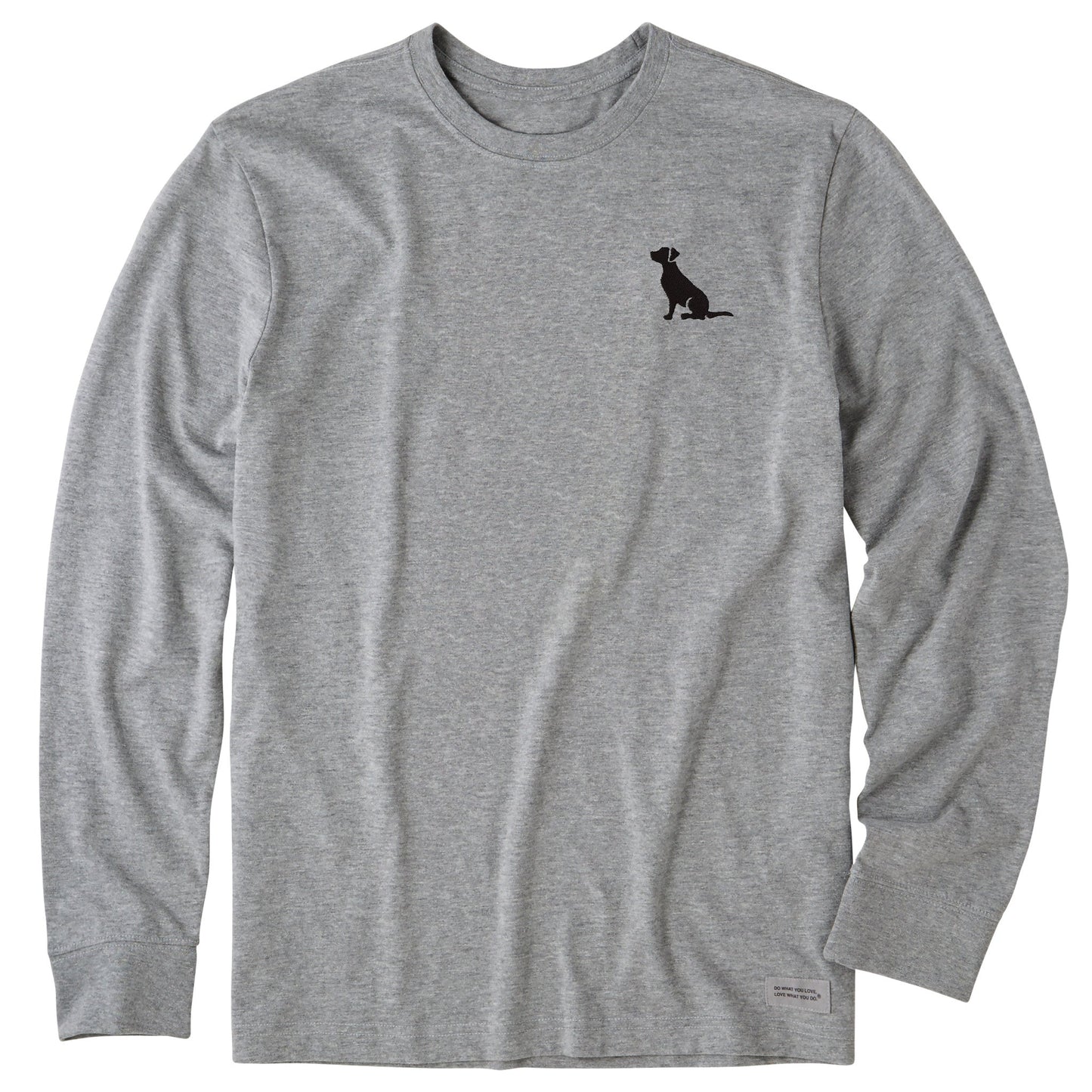 Men's Embroidered Sitting Dog Long Sleeve Crusher Tee