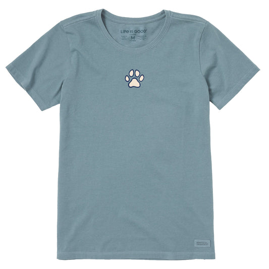 Women's Embroidered Paw Short Sleeve Crusher Tee