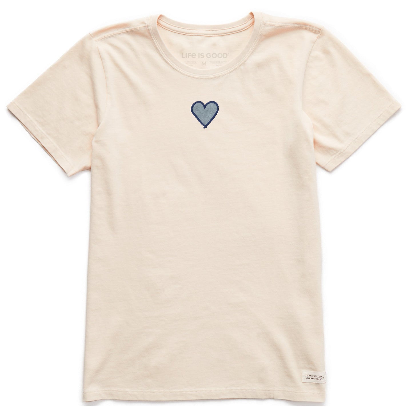 Women's Embroidered Heart Short Sleeve Crusher Tee