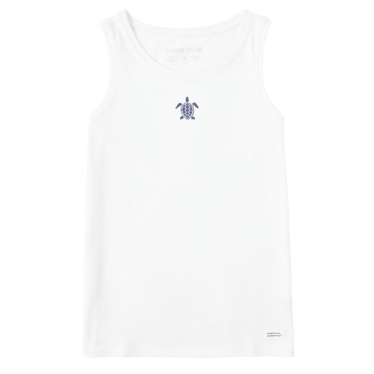 Women's Embroidered Beachy Turtle Crusher Tank