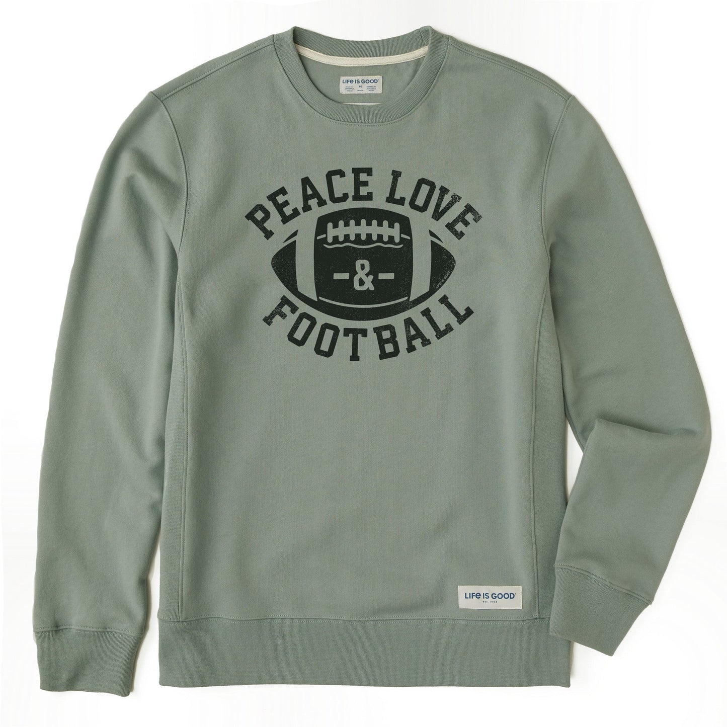 Men's Peace Love Football Simply True Fleece Crew