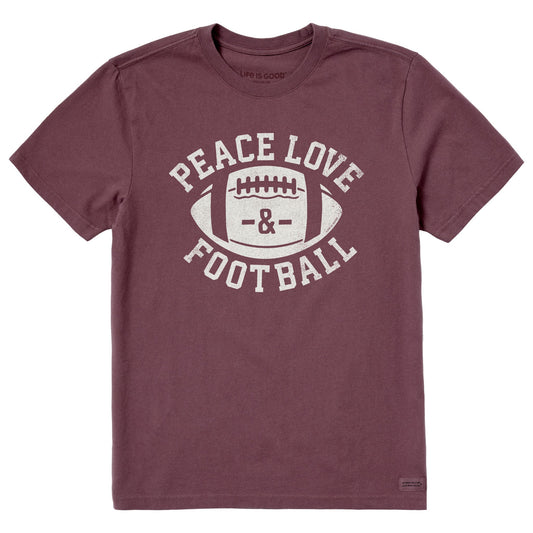 Men's Peace Love Football Short Sleeve Crusher Tee