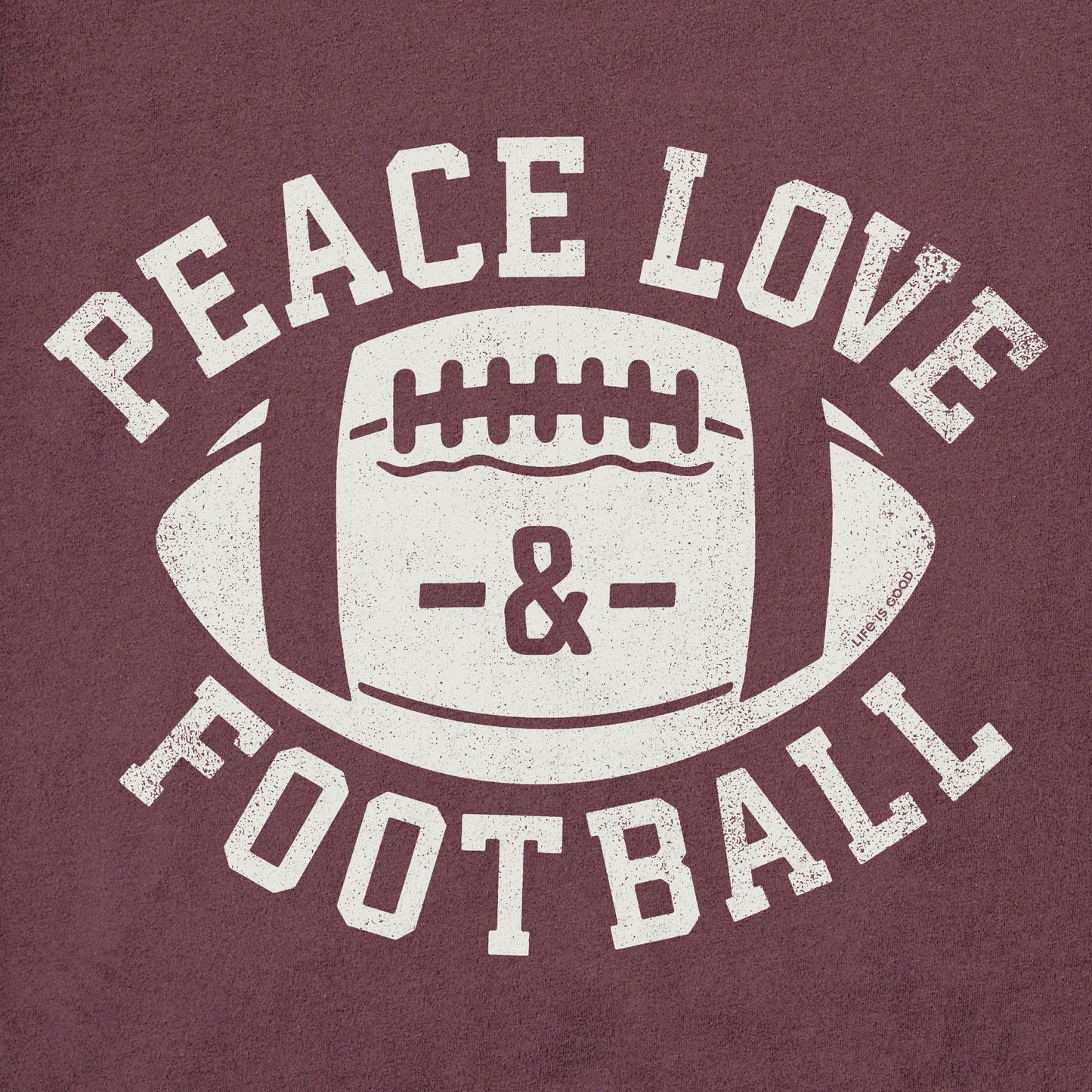 Men's Peace Love Football Long Sleeve Crusher Tee