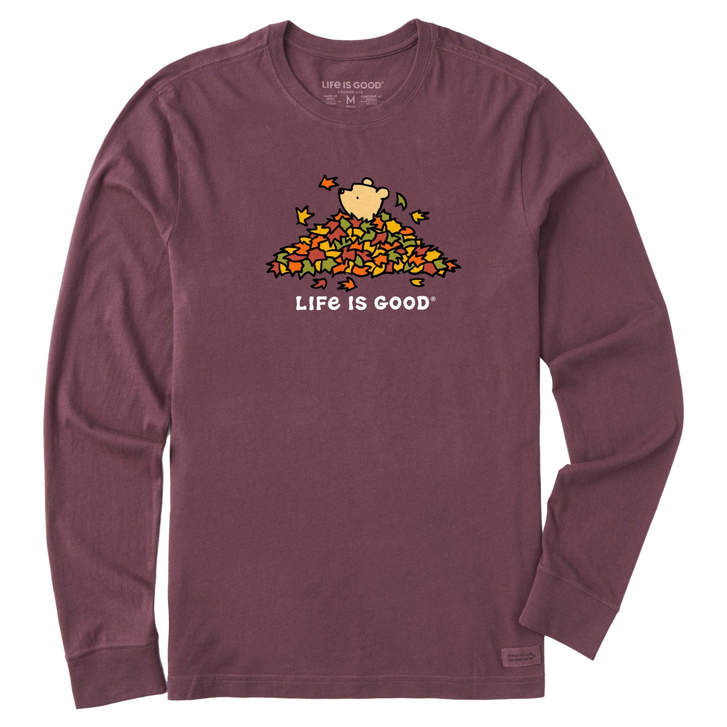 Men's Winnie Leaf Pile Long Sleeve Crusher Tee