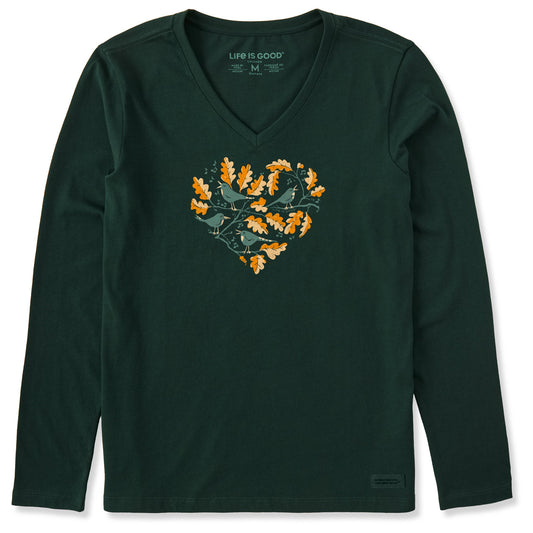 Women's Three Fall Birds Long Sleeve Crusher Vee