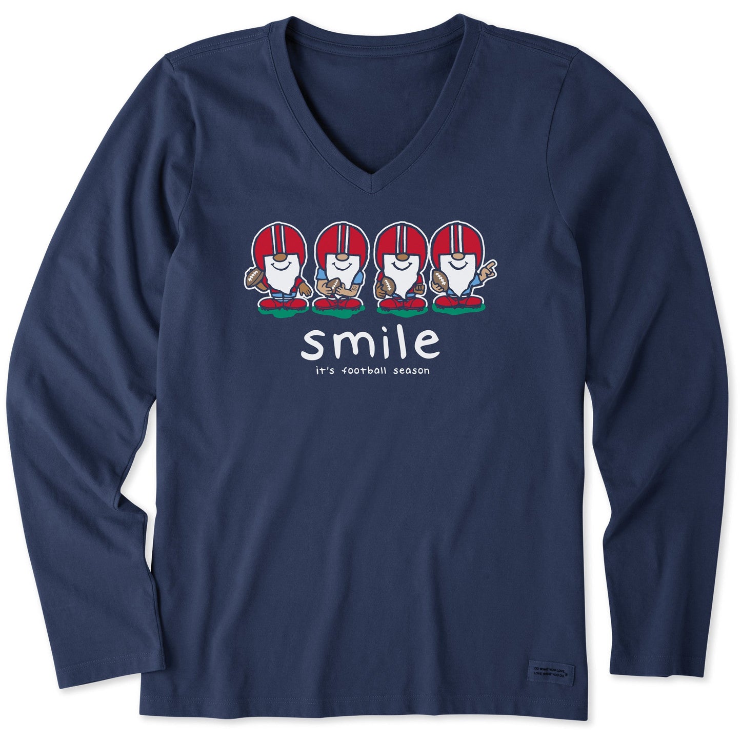 Women's Smile - It's Football Season Gnomes Long Sleeve Crusher Vee