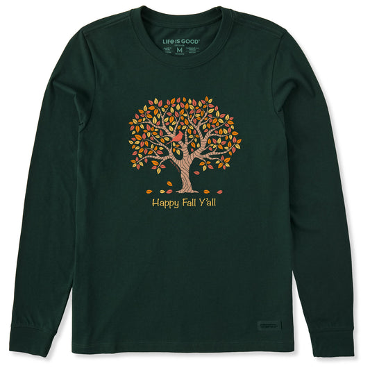 Women's Happy Fall Y'All Tree Long Sleeve Crusher Tee