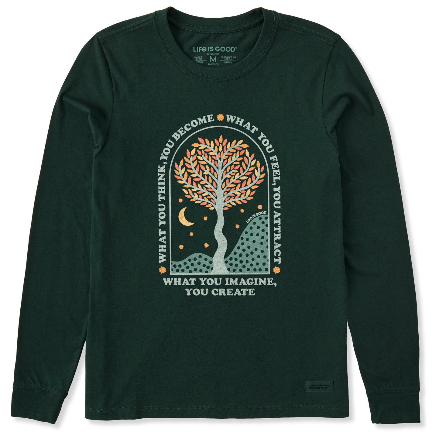 Women's What you Imagine, You Create Tree Long Sleeve Crusher Tee