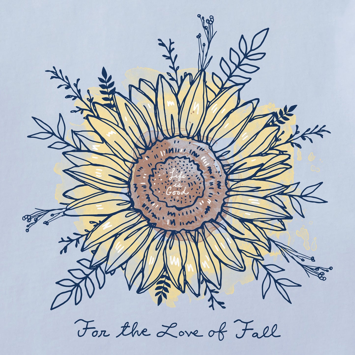 Women's For the Love of Fall Sunflower Long Sleeve Crusher Tee