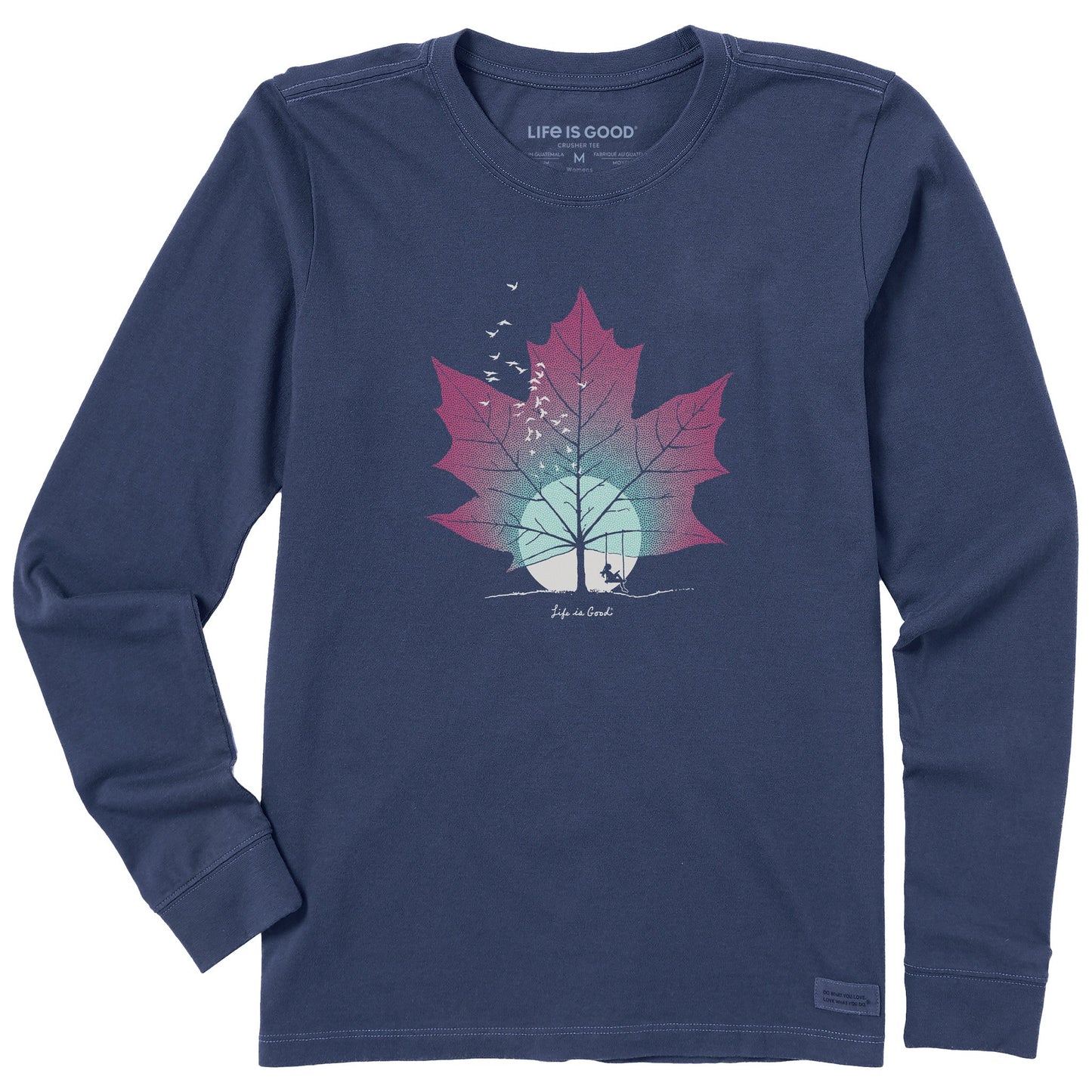 Women's Autumn Maple Sunset Long Sleeve Crusher Tee