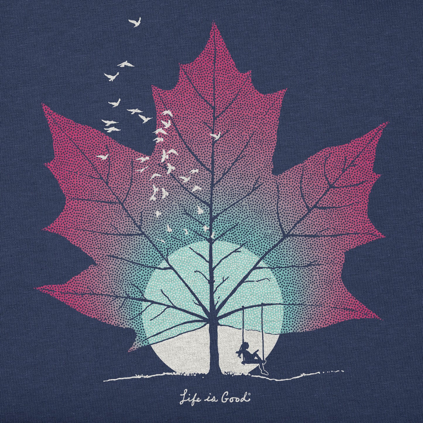 Women's Autumn Maple Sunset Long Sleeve Crusher Tee