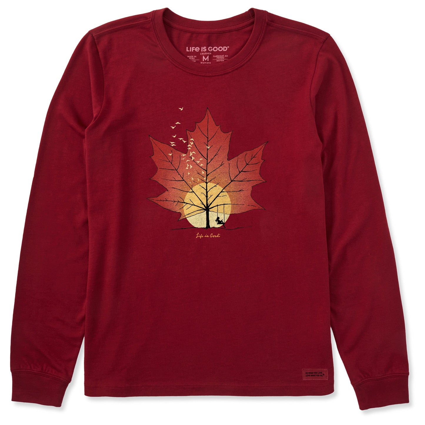 Women's Autumn Maple Sunset Long Sleeve Crusher Tee