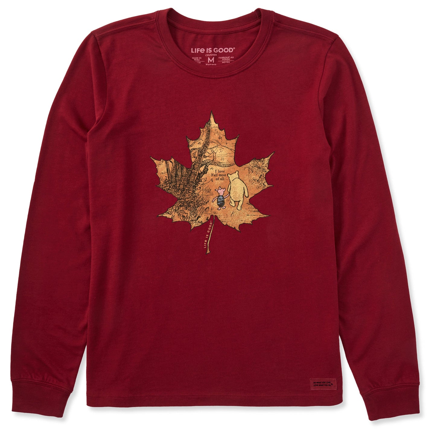 Women's Winnie & P Maple Leaf Long Sleeve Crusher Tee