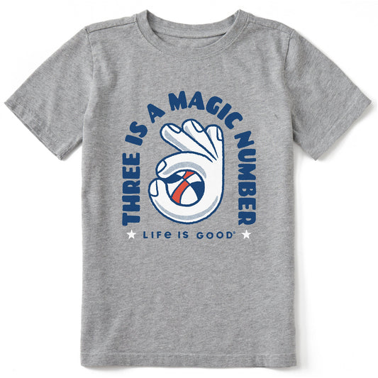Kids Three is a Magic Number Short Sleeve Crusher Tee