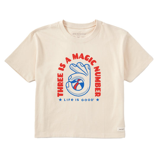 Women's Three is a Magic Number Short Sleeve Crusher Boxy Tee