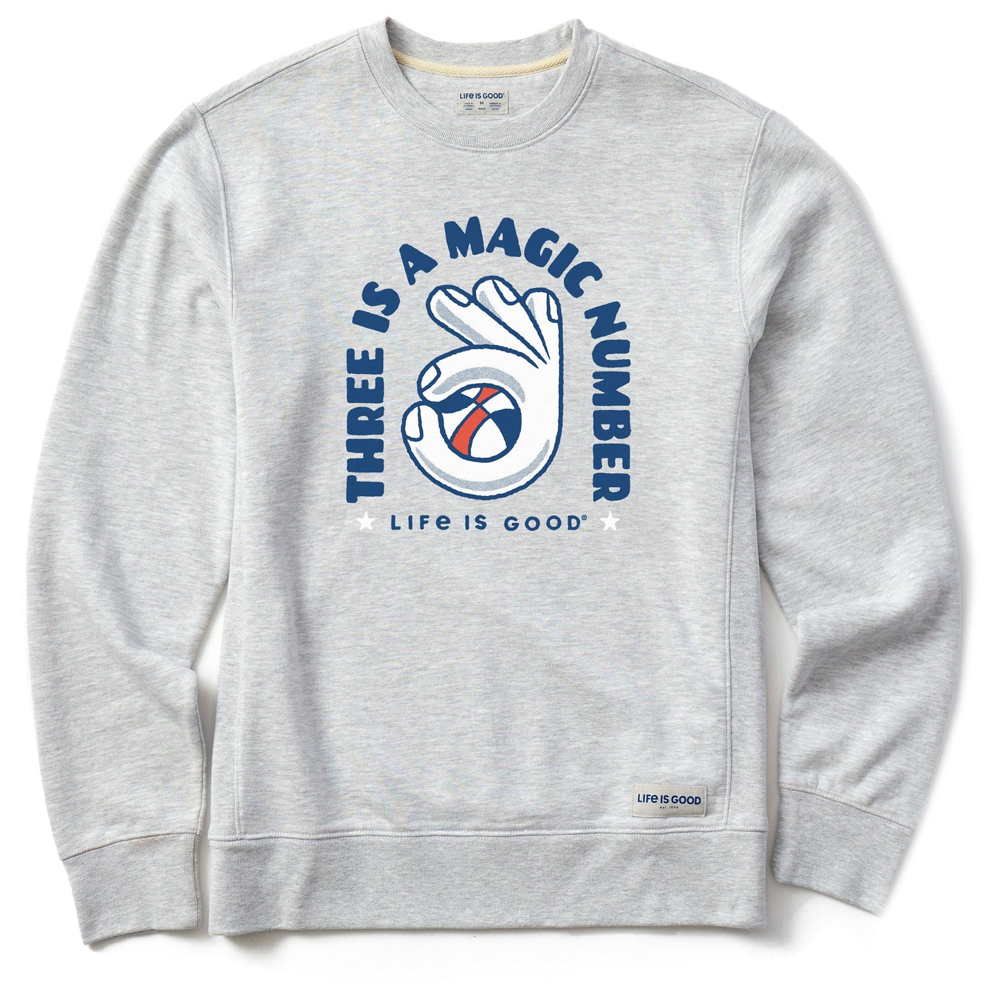 Men's Three is a Magic Number Simply True Fleece Crew