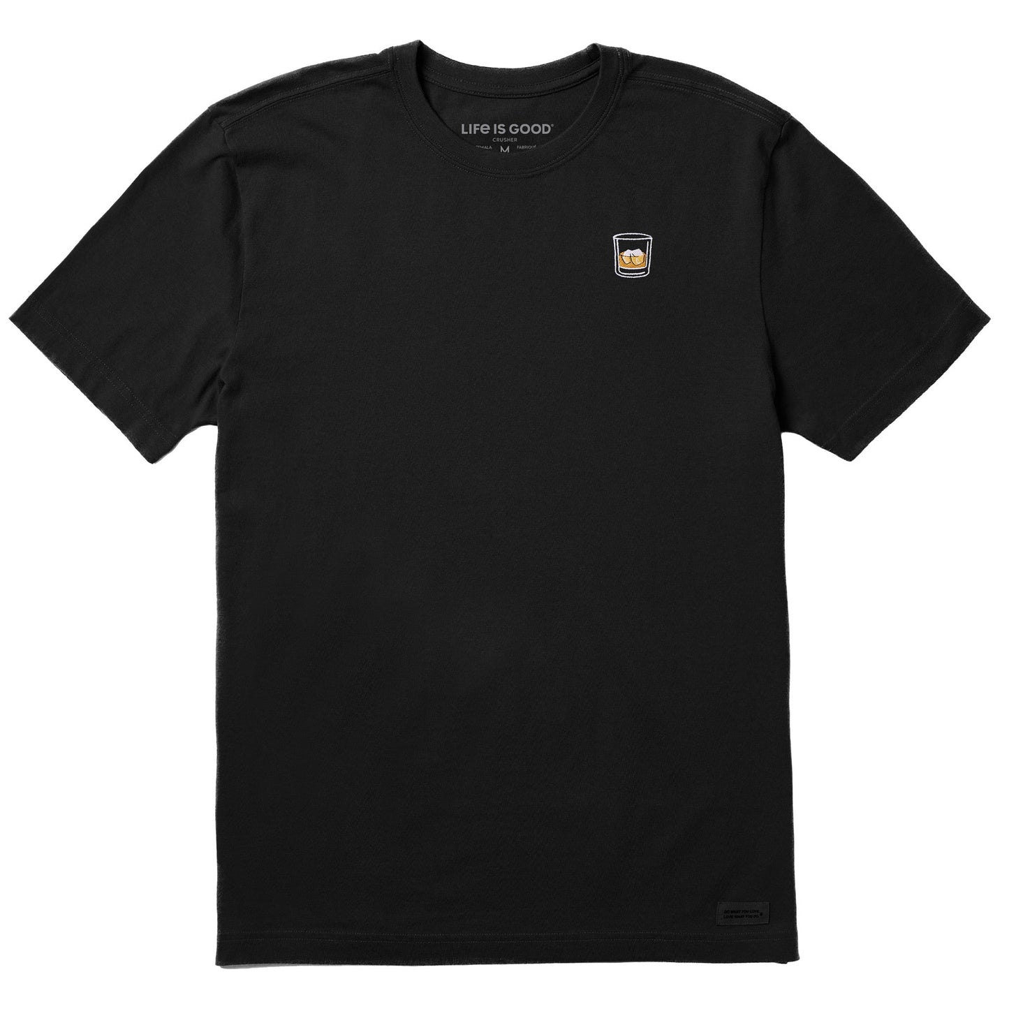 Men's Embroidered Whiskey Glass Short Sleeve Crusher Tee