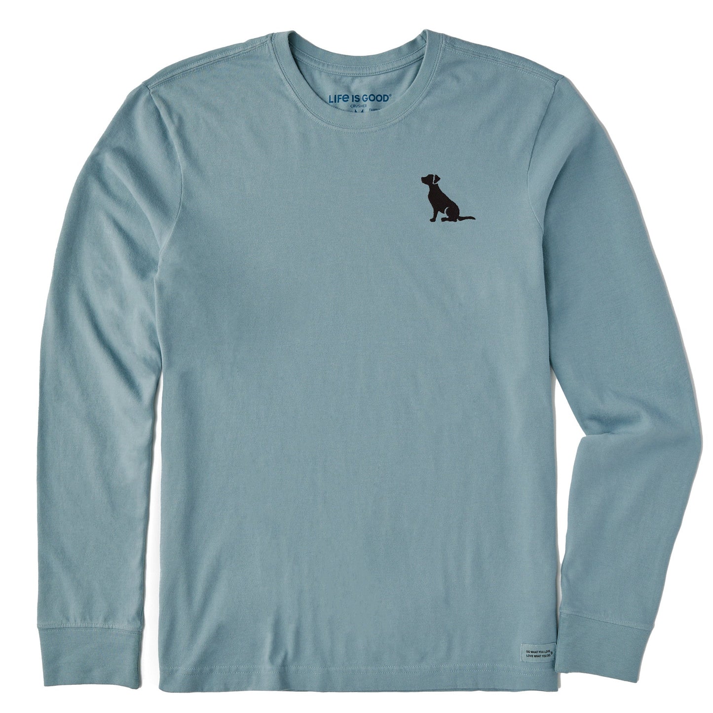 Men's Embroidered Sitting Dog Long Sleeve Crusher Tee
