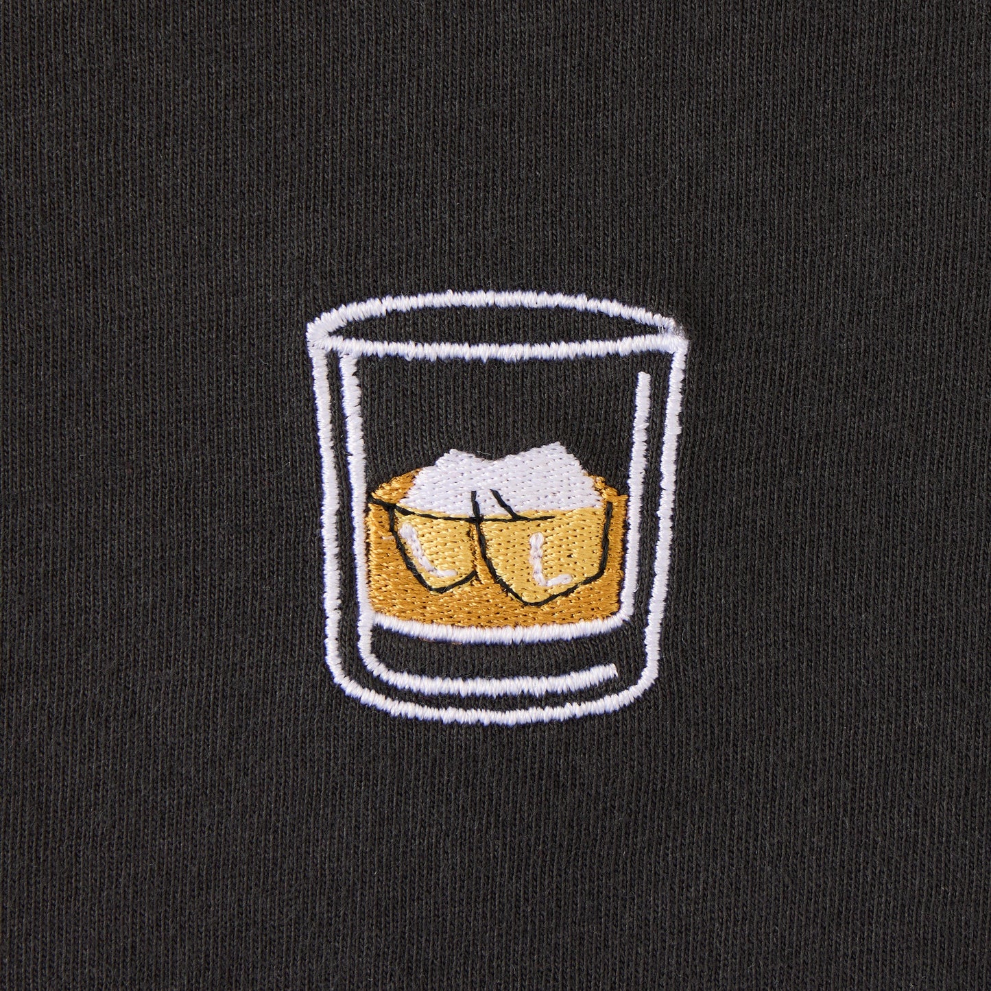 Men's Embroidered Whiskey Glass Long Sleeve Crusher Tee