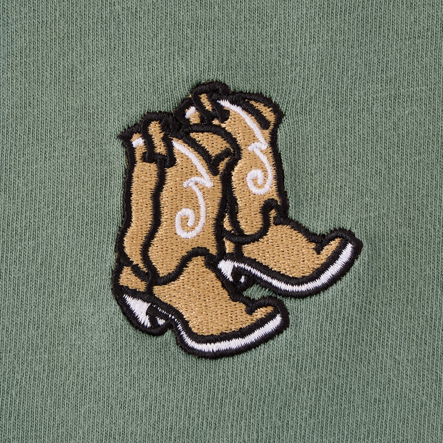 Women's Embroidered Cowboy Boots Short Sleeve Crusher Boxy Tee