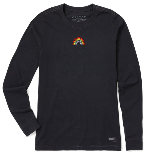 Women's Embroidered Rainbow Long Sleeve Crusher Tee