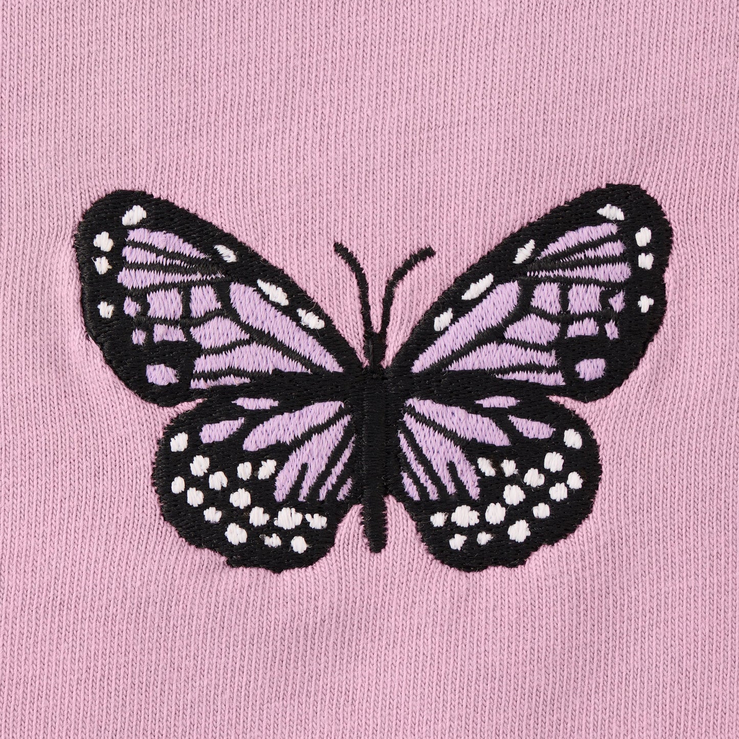 Women's Embroidered Butterfly Long Sleeve Crusher Boxy Tee