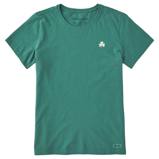Women's Embroidered Shamrock Short Sleeve Crusher Tee