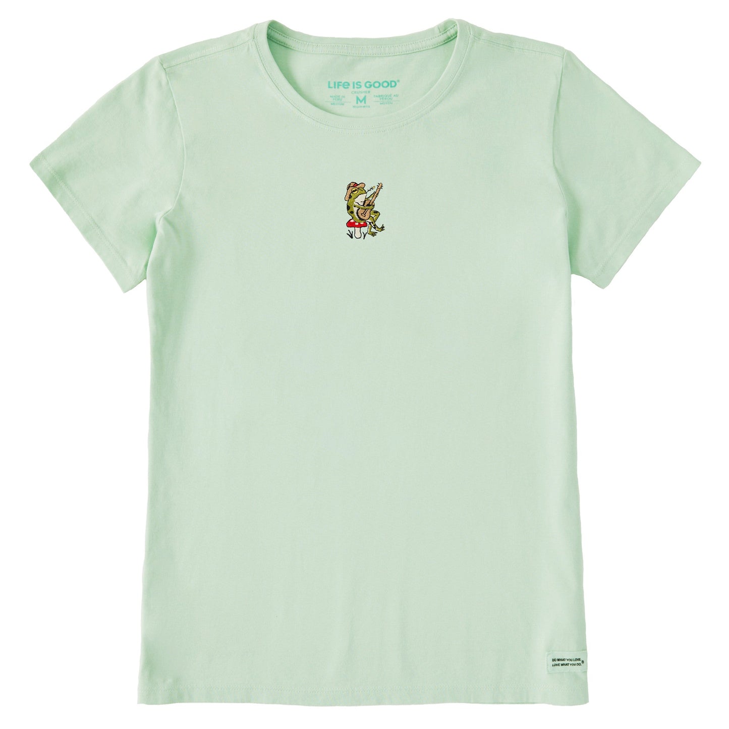 Women's Embroidered Guitar Frog Short Sleeve Crusher Tee
