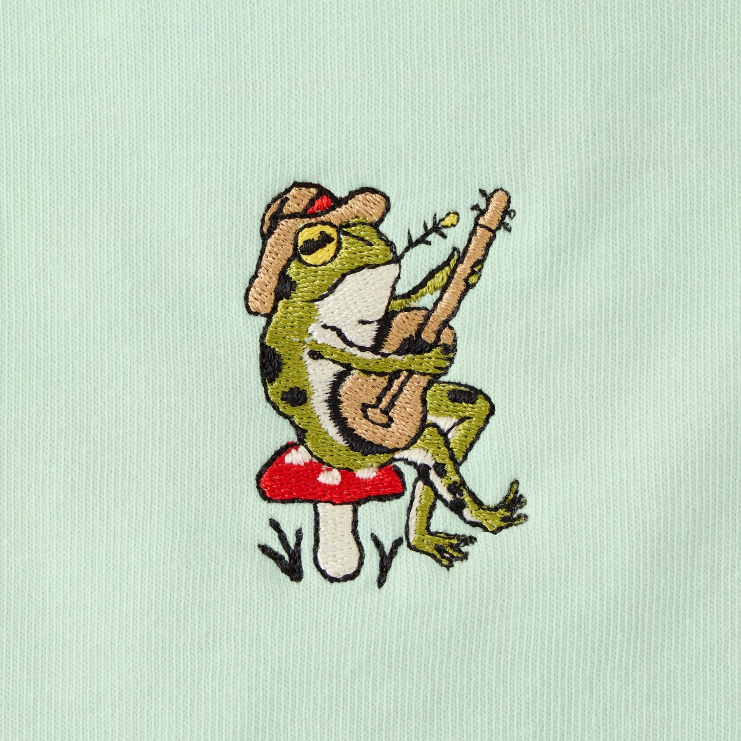Women's Embroidered Guitar Frog Short Sleeve Crusher Tee