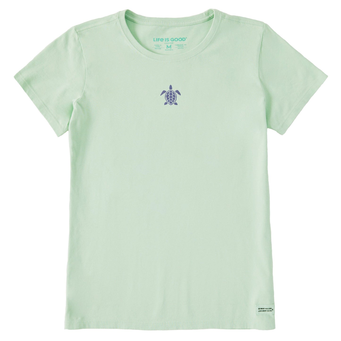 Women's Embroidered Beachy Turtle Short Sleeve Crusher Tee