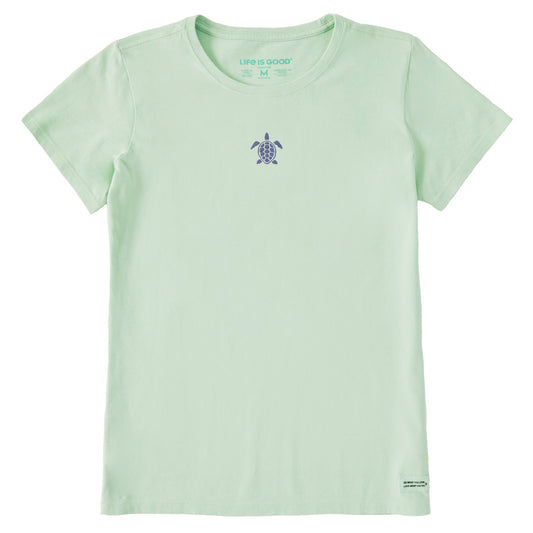 Women's Embroidered Beachy Turtle Short Sleeve Crusher Tee