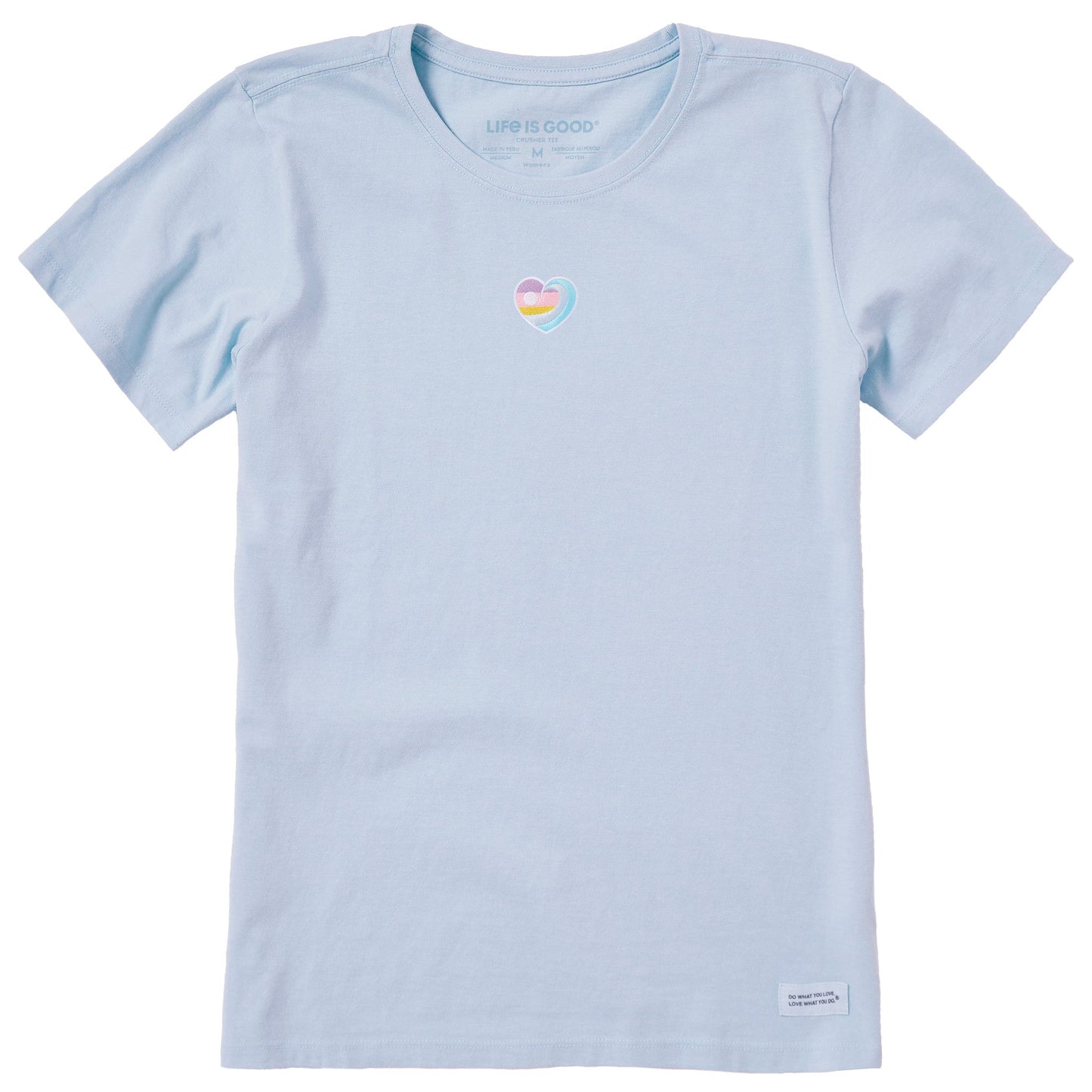 Women's Embroidered Ocean Heart Short Sleeve Crusher Tee