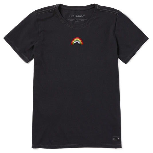 Women's Embroidered Rainbow Short Sleeve Crusher Tee