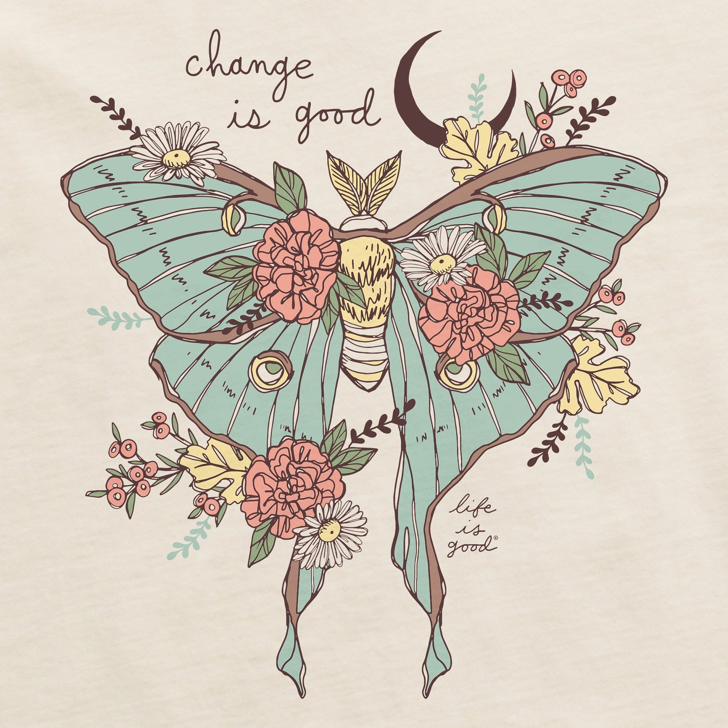 Women's Fall Luna Moth Short Sleeve Crusher Tee