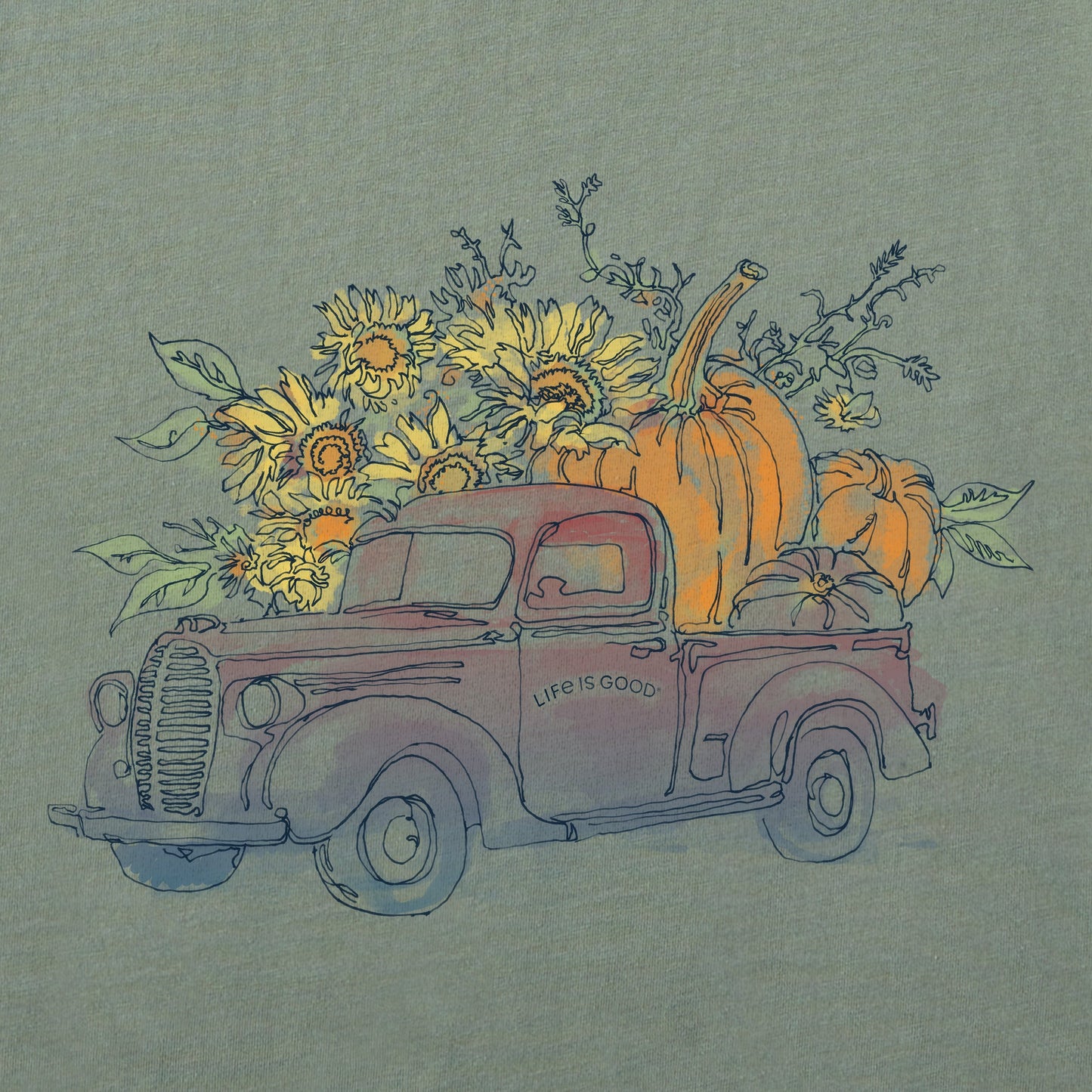 Women's Pumpkin Truck Short Sleeve Crusher Tee