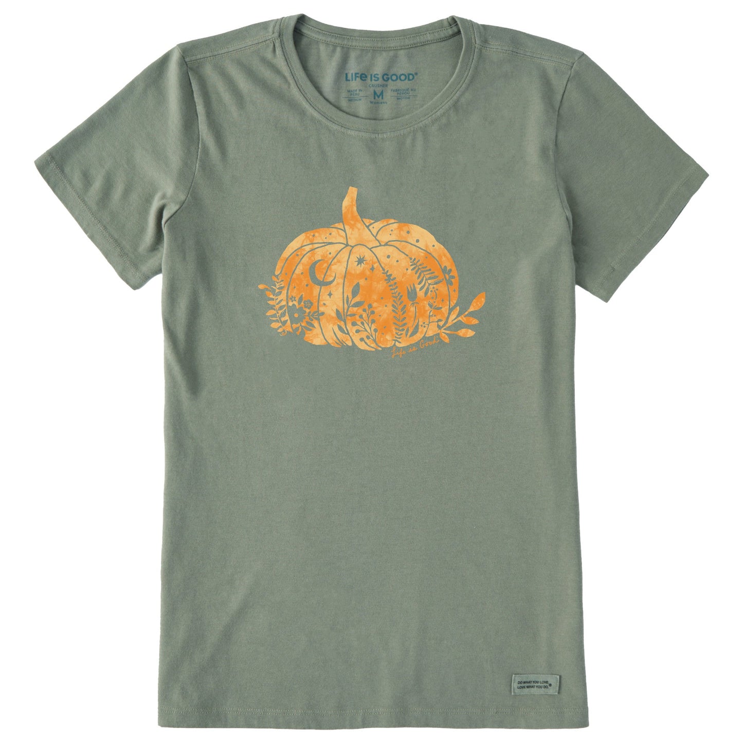 Women's Pumpkin Floral Short Sleeve Crusher Tee