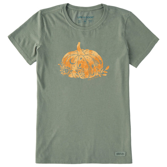 Women's Pumpkin Floral Short Sleeve Crusher Tee