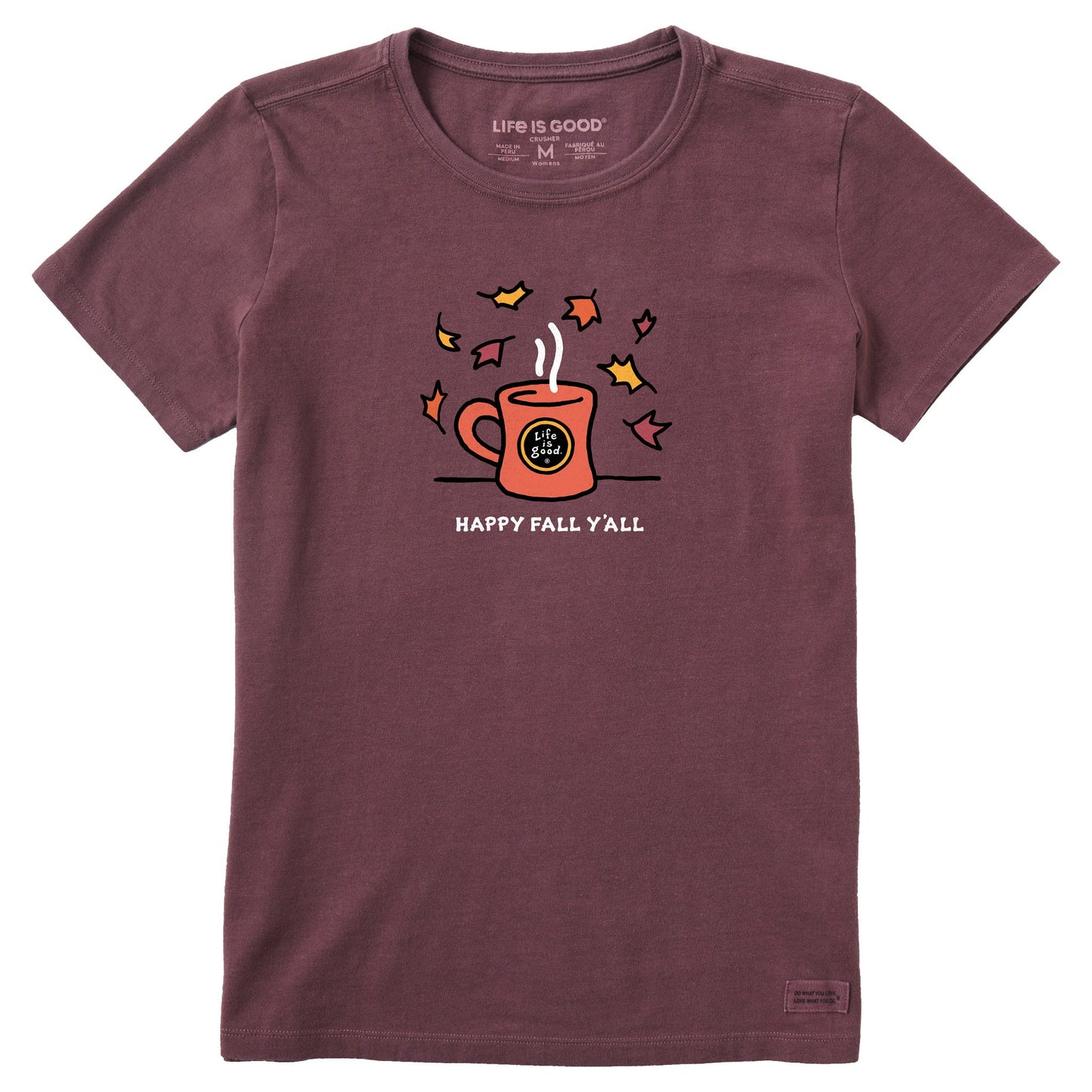 Women's Happy Fall Y'all Mug Short Sleeve Crusher Tee